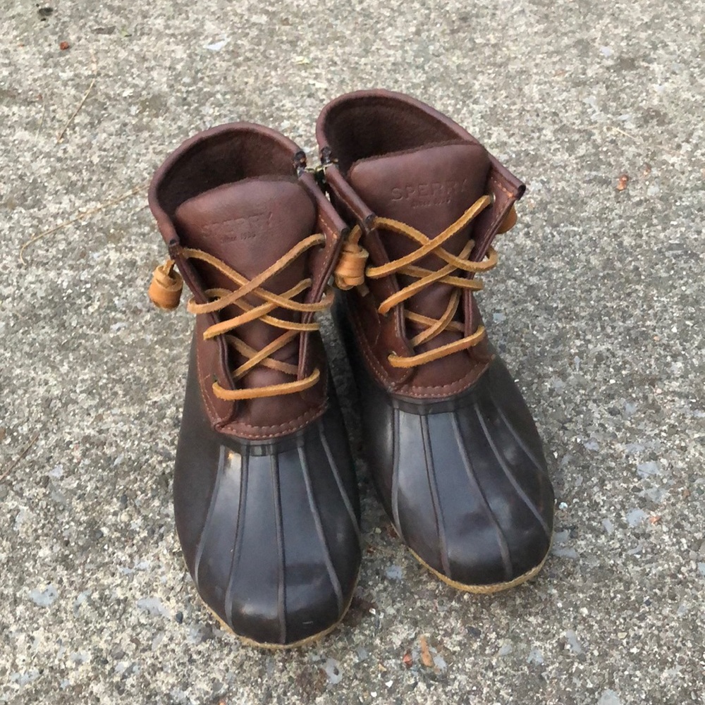 Sperry Duck Boots Brown Leather- Size 2